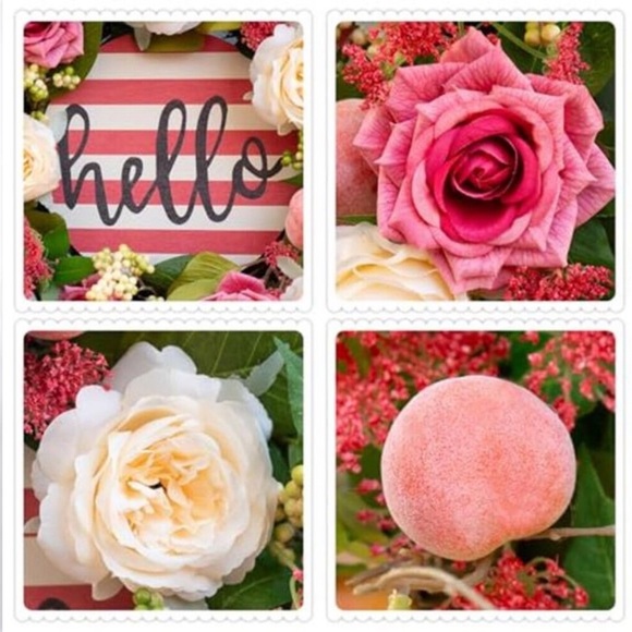Spring Wreath Peony & Rose Floral Summer Wreath with Pink Peach, 24 Inch new - Picture 3 of 6